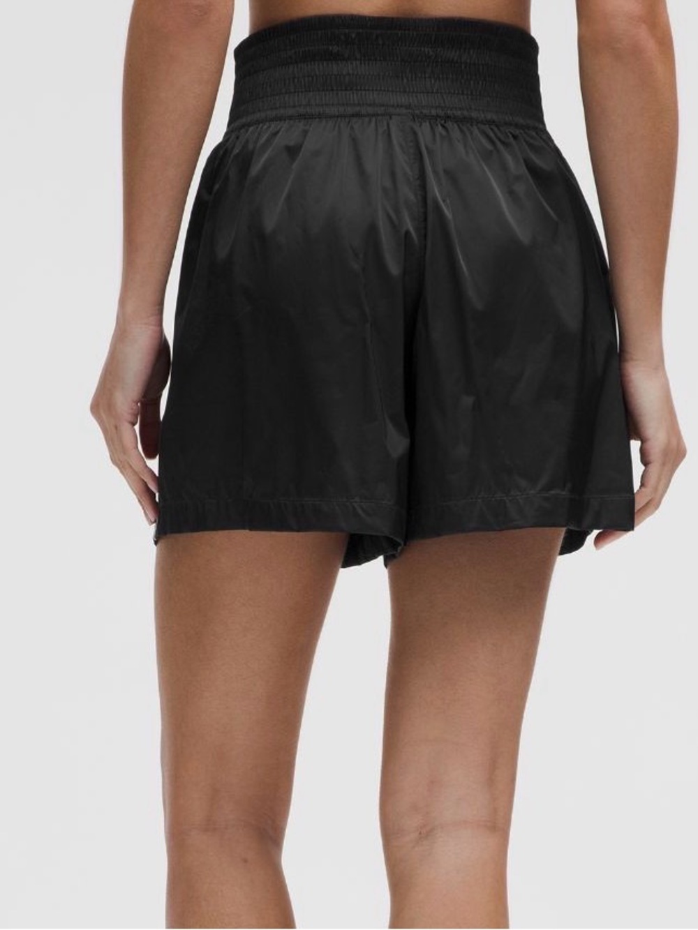 Lululemon Black Stretch Satin Nylon Super-High-RiseShort 5" Size Small - Picture 8 of 11